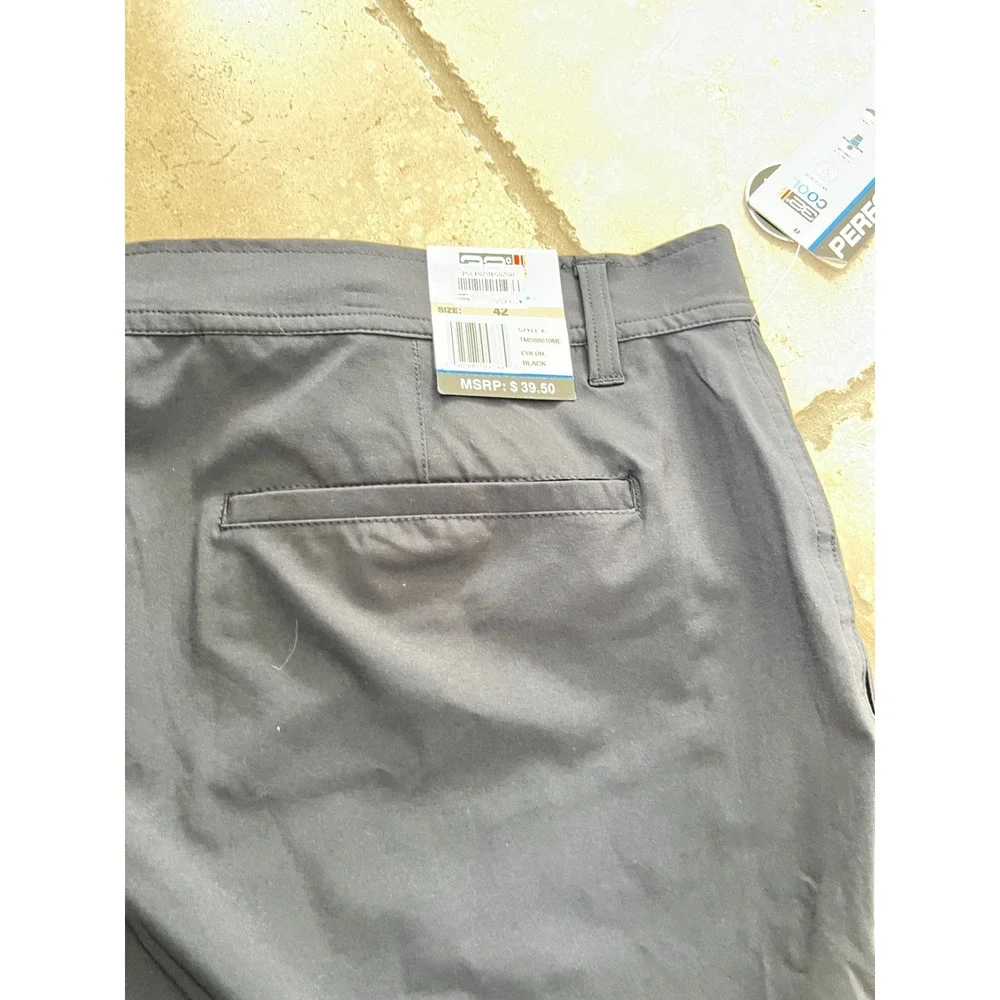 NEW 32 Degrees Cool Mens 42 Stretch Performance Shorts Black 9 Inch Inseam